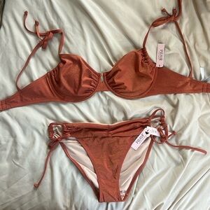 Orange bikini top and bottoms